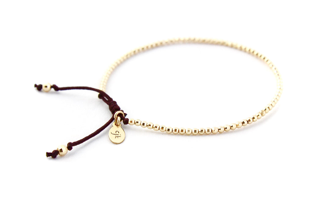 Teenie Seeds of Love Slip Tie Bracelet in 14k Gold